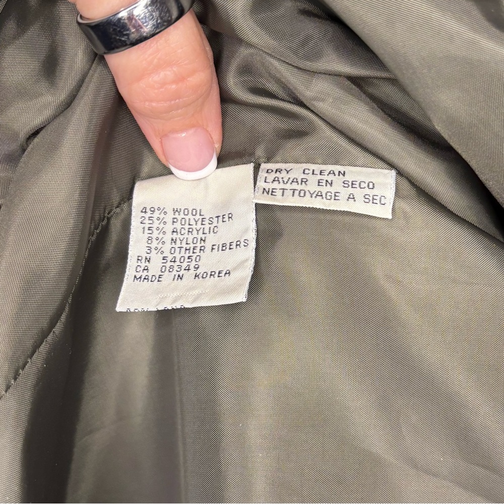 Evan Picone Women’s Olive Wool Blend Blazer - Picture 6 of 7